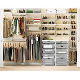 White elfa His & Hers Closet