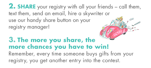 Share your registry. The more you share, the more chances you have to win