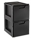 Case of 2 Stackable Storage & File Drawers Black