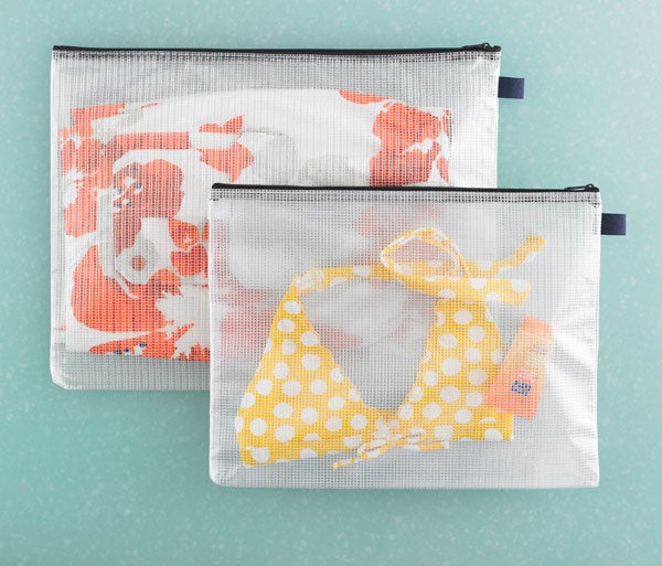 Zippered Vinyl & Mesh Pouches