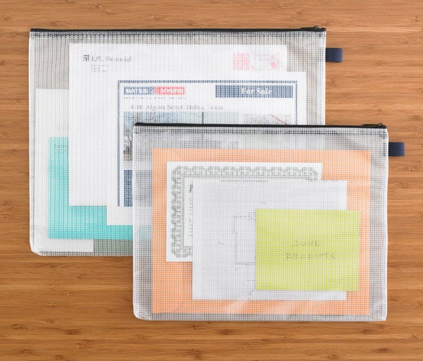 Zippered Vinyl & Mesh Pouches