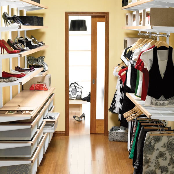 Birch & White elfa Organized Closet 