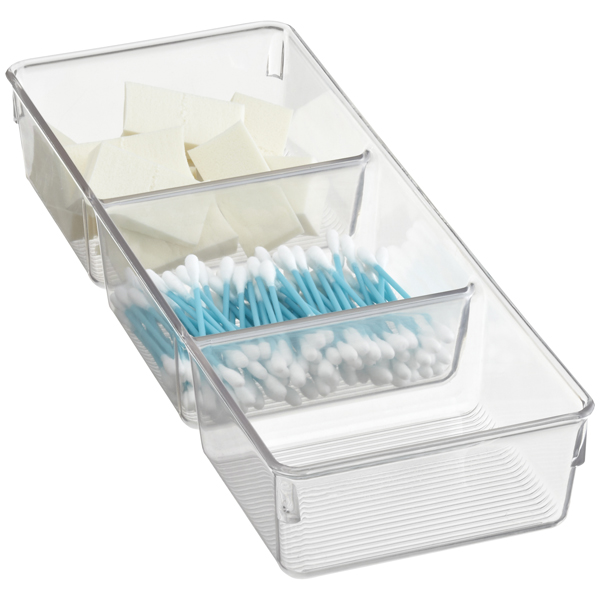 iDESIGN Linus 3-Section Tray Clear