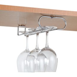 1 piece chrome wine glass holders hanging under shelf Abcsea 27 cm stainless steel wine glass holder rack 1 row 