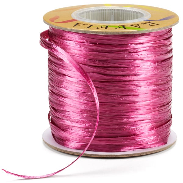 Fuchsia Pearl Raffia Ribbon