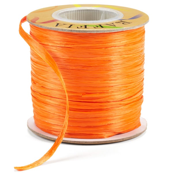 Orange Matte Raffia Ribbon