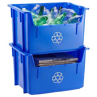 Blue Stacking Recycling Bin