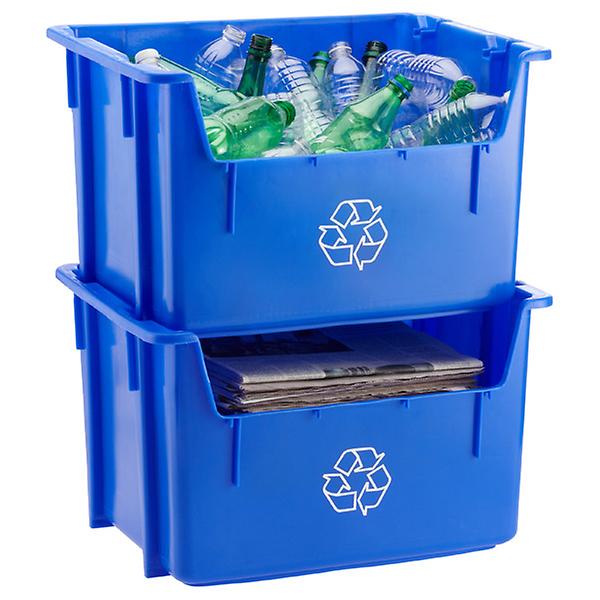 Blue Stacking Recycling Bin