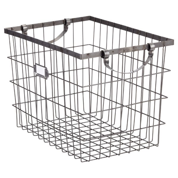 Metal storage basket Decorating with Baskets. Whether you use them for storage or as decorative accents, our baskets are designed with form and function in mind. Corral remotes, TV accessories, magazines and more in living rooms and dining rooms with lidded baskets that slide neatly onto .
