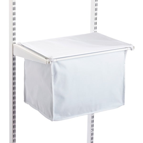 DISCO- White Elfa Divided Hamper & Cover