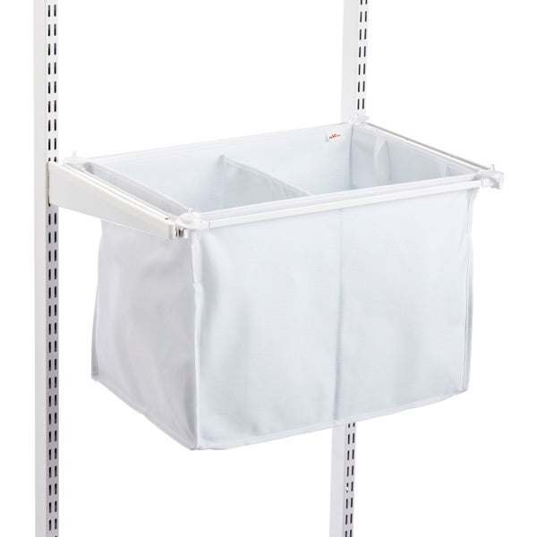 White elfa Divided Hamper | The Container Store