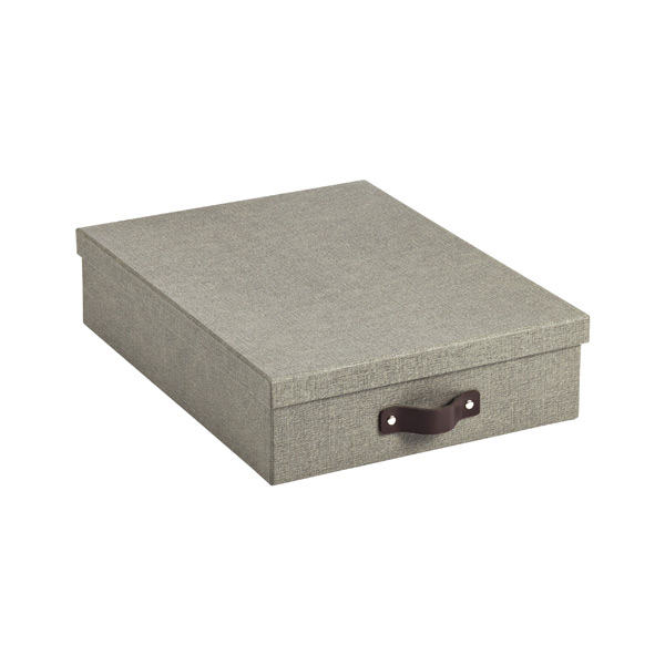 5.9 x 6.5 x Grey Bigso Silvia Canvas Fiberboard Organizational Storage Box 