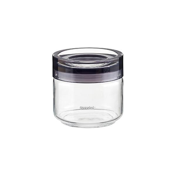 Guzzini 25 oz. Grigio Glass Canister Grey Acrylic Lid, 4-1/8 Diam. x 5-1/4 H | The Container Store