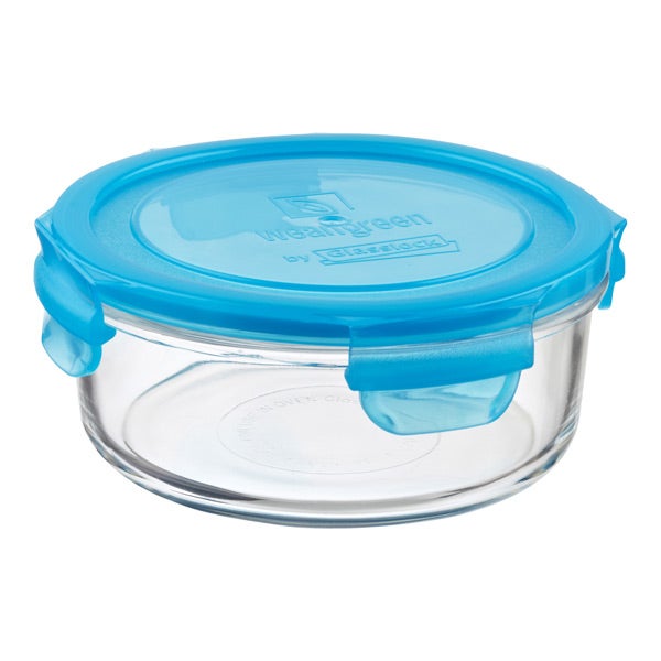 Glass Food Storage Containers with Blue Lids The Container Store
