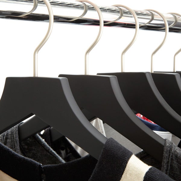 Basic Black Soft Matte Wooden Hangers Pkg/3