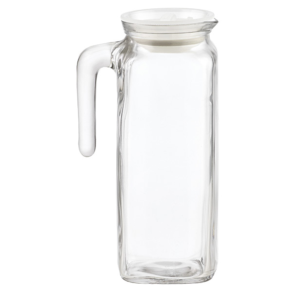 glass pitcher with lid and spout
