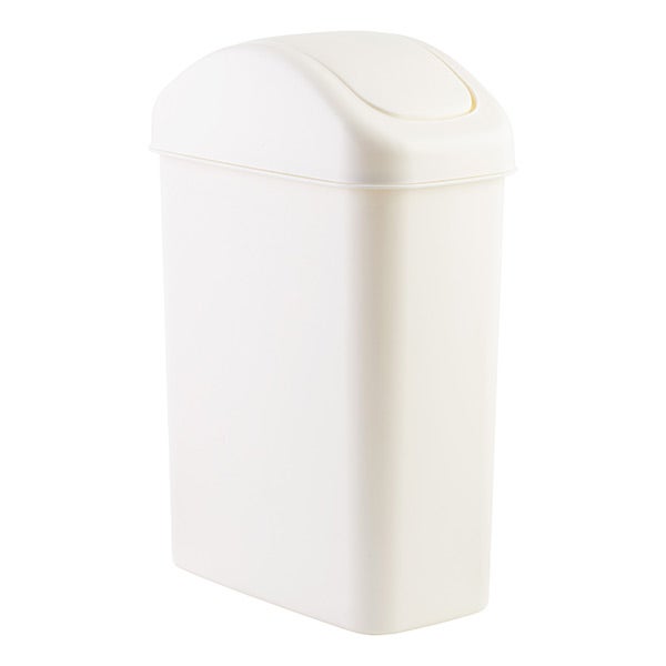 7 gal./27 ltr. Slim Plastic Swing-Lid Can White