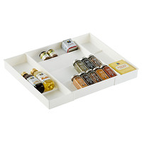 Adjustable Spice Rack, Expandable Plastic Tray Drawer Organizer 12