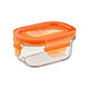 5.1 oz. Glass Container Rectangle Orange Lid