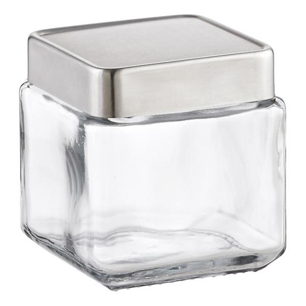 Anchor Hocking Glass & Brushed Aluminum Canisters