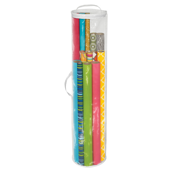Gift Wrap Organizer Clear, 9-3/8 Diam. x 41 H | The Container Store