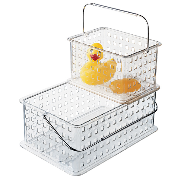 iDesign Clear Plastic Storage Organizer Bin with Handles for