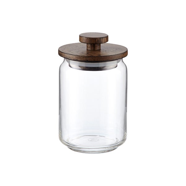 artisan glass canisters with walnut lids the container store artisan glass canisters with walnut lids the container store