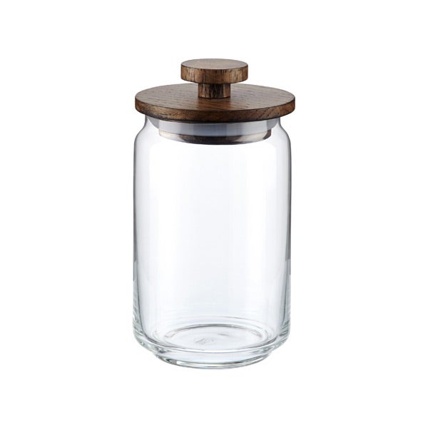 kitchen glass canisters with lids artisan glass canisters with walnut lids the container store kitchen glass canisters with lids artisan glass canisters with walnut lids the container store