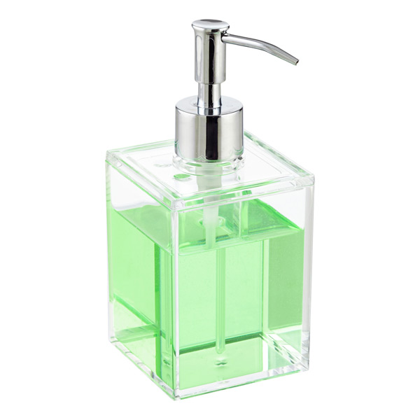 12 oz. Acrylic Square Soap Pump Dispenser Clear