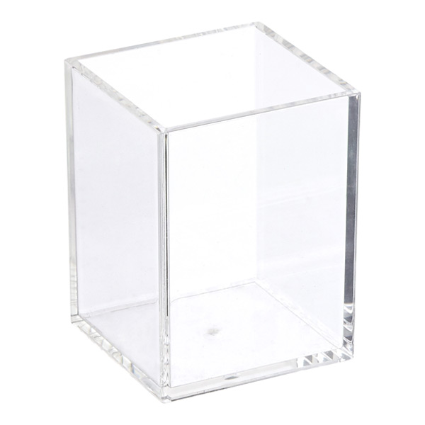 Acrylic Square Brush Holder Clear