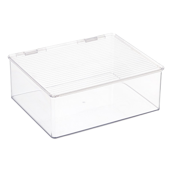 iDESIGN X- Large Hinged-Lid Stackable Box Clear