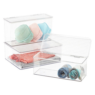 Hinged-Lid Stackable Boxes | The Container Store