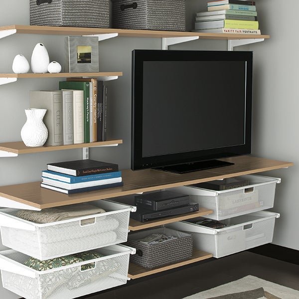 White Living Room Shelves
