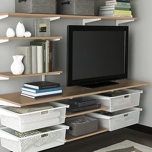 White Living Room Shelves