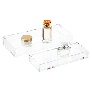 Tall 3-Section Acrylic Hinged-Lid Box