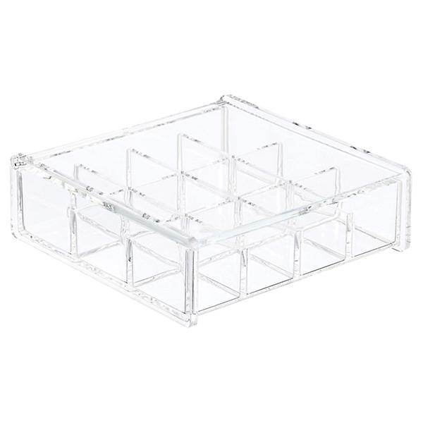 12-Section Acrylic Square Hinged-Lid Box | The Container Store