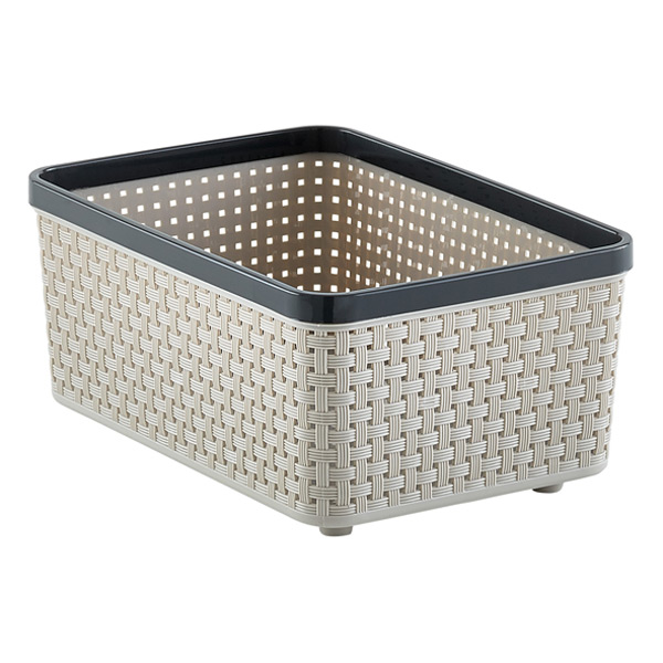Small Cottage Woven Bin Grey