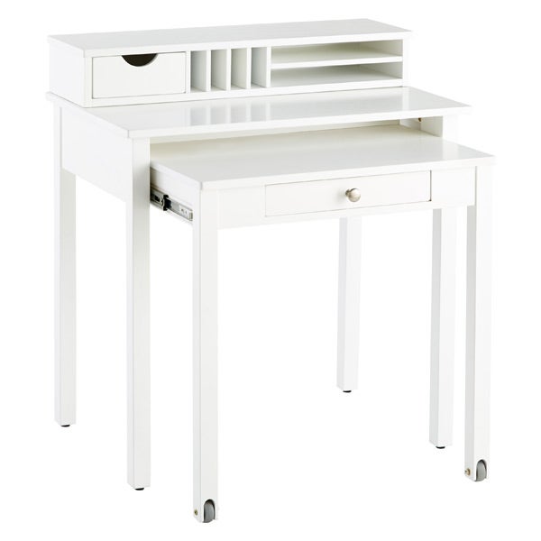 White Desk Solid Wood Roll Out The Container