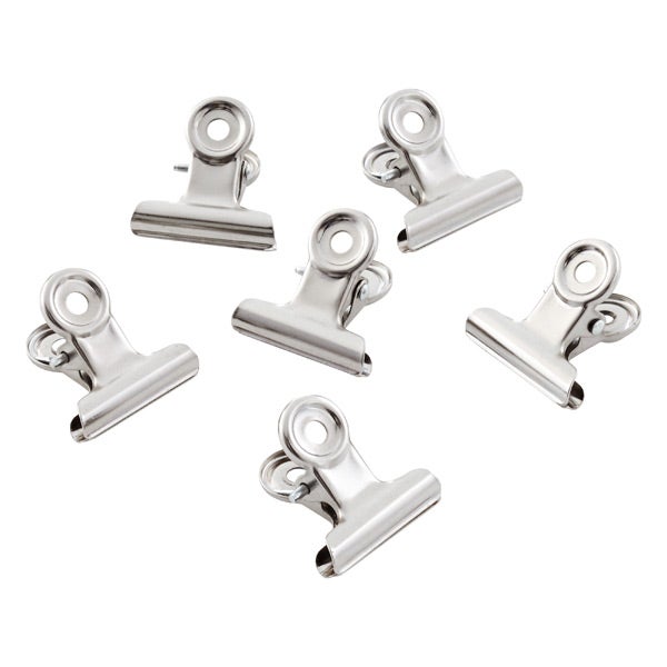 ThreeByThree Seattle Mini Bulldog Clip Magnets Stainless Pkg/6
