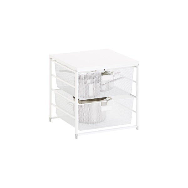 Elfa Cabinet-Sized Mesh 2-Drawer Solution White