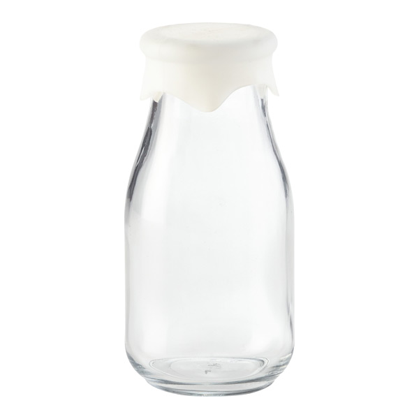 Ashland® Glass Milk Bottles with Lids, 6 Pack