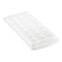 Collections Etc Easy Release Ice Cube Trays with Snap Close Lids - Set of 2 - White