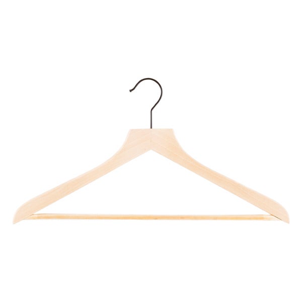 Wooden Shirt Hanger Ribbed Bar Lotus Pkg/6