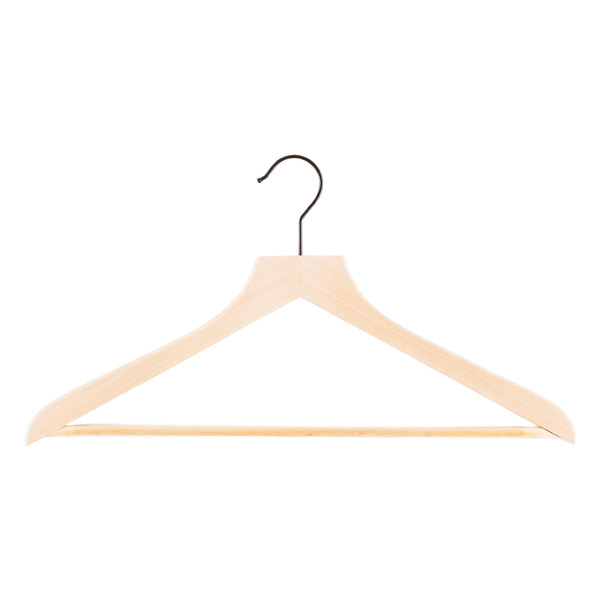 Petite Wooden Shirt Hanger Ribbed Bar Lotus Pkg/6