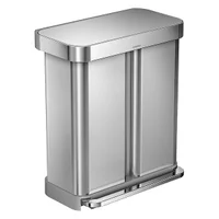 simplehuman 15 gal./58L Step Can Dual Recycler with Liner Pocket