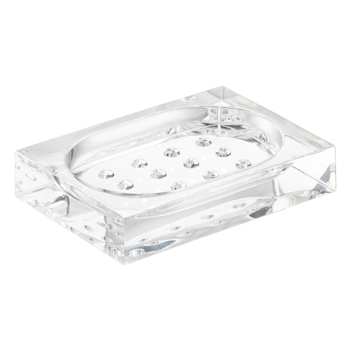 Luxury 4pcs sets Acrylic Soap Dish holder Rinse Black Set Diamond studded set 