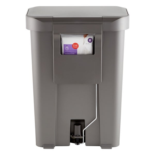 simplehuman Grey 12 gal. Rectangular Trash Can with Liner Pocket The Container Store