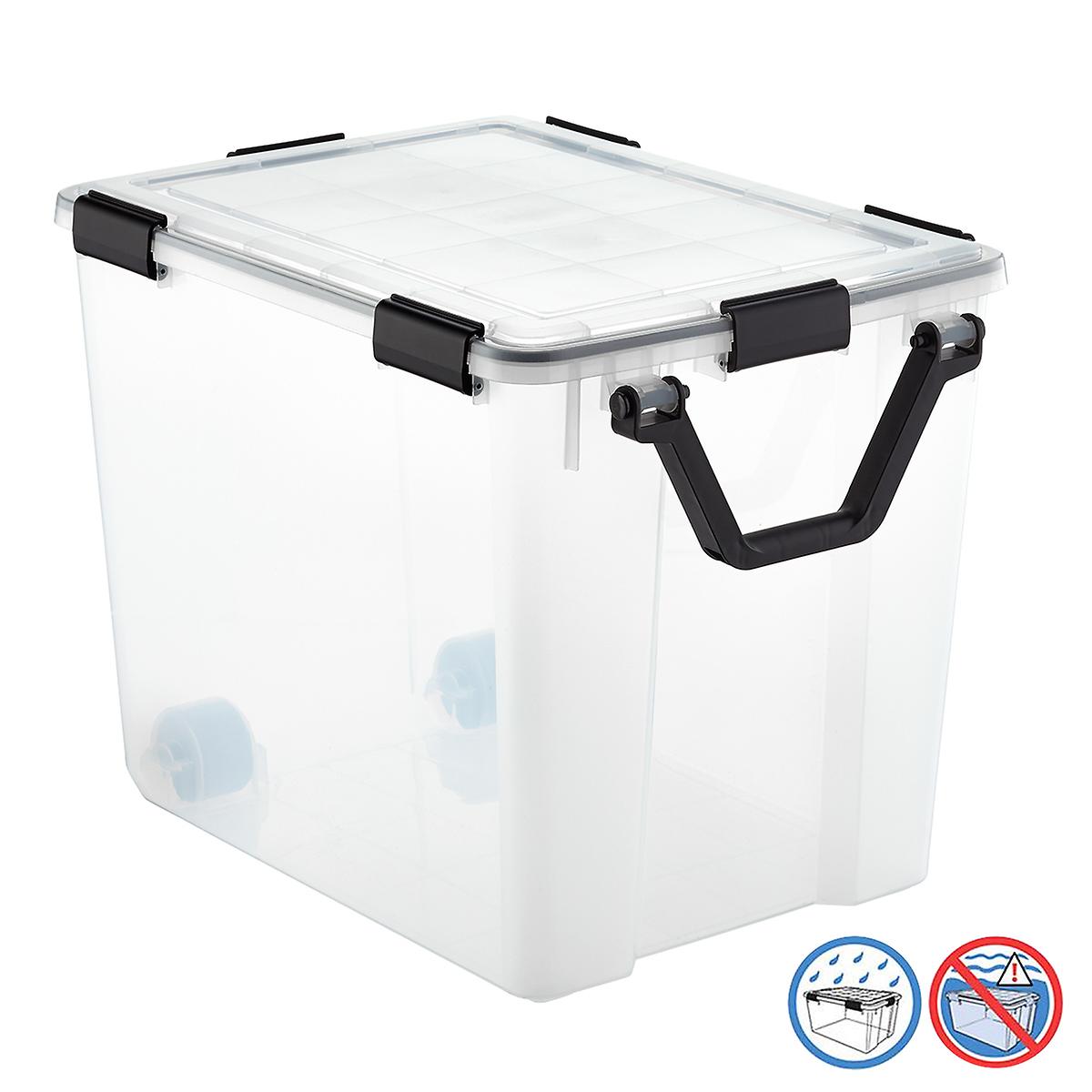103 Qt Weathertight Tote With Wheels, Colored Storage Bins On Wheels