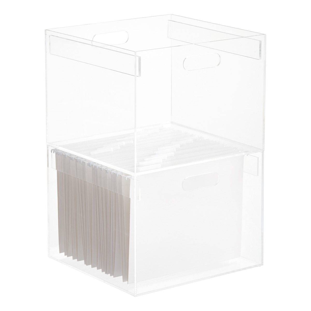 Realspace Acrylic File Box With Hanging Folders Letter Size 12 12