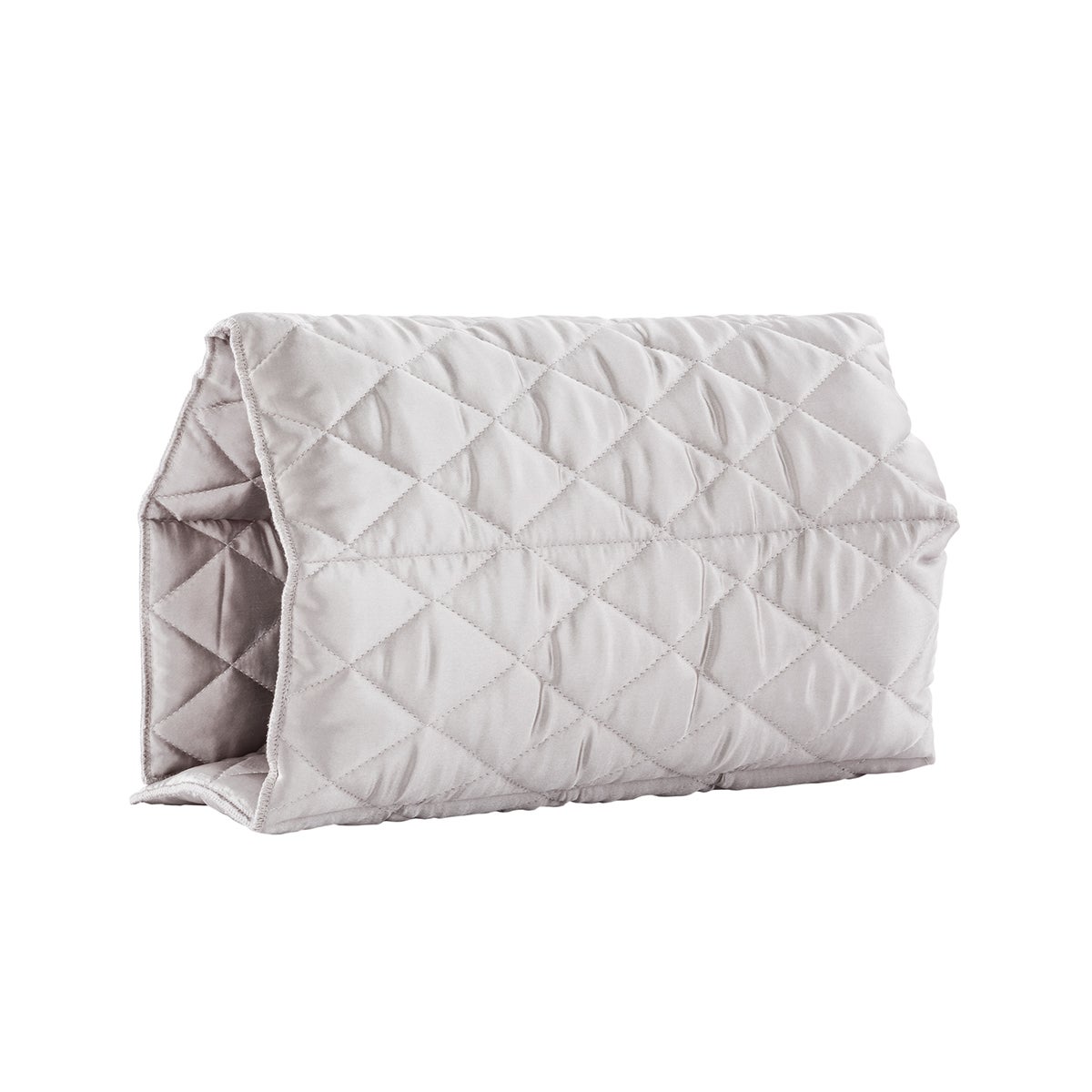grey quilted handbag